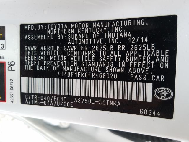 Photo 9 VIN: 4T4BF1FK8FR468020 - TOYOTA CAMRY LE 