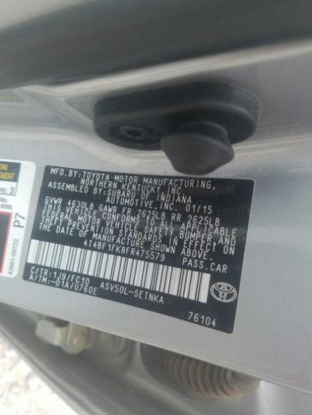 Photo 9 VIN: 4T4BF1FK8FR475579 - TOYOTA CAMRY LE 