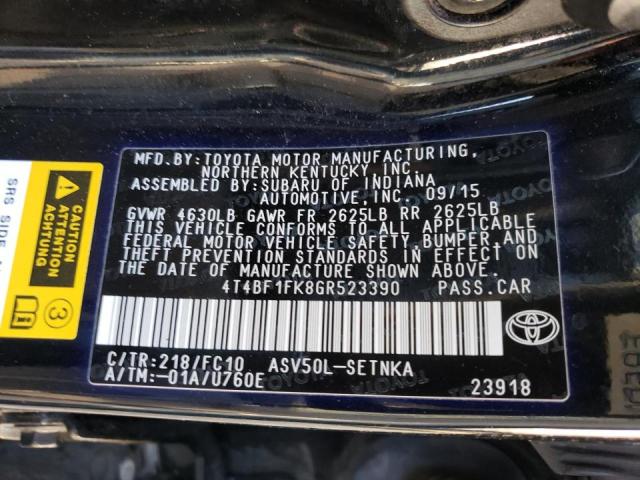 Photo 9 VIN: 4T4BF1FK8GR523390 - TOYOTA CAMRY LE 