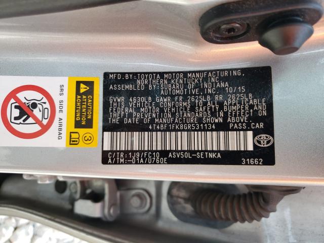 Photo 9 VIN: 4T4BF1FK8GR531134 - TOYOTA CAMRY LE 