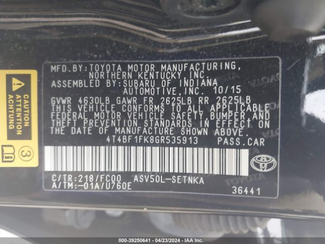 Photo 8 VIN: 4T4BF1FK8GR535913 - TOYOTA CAMRY 