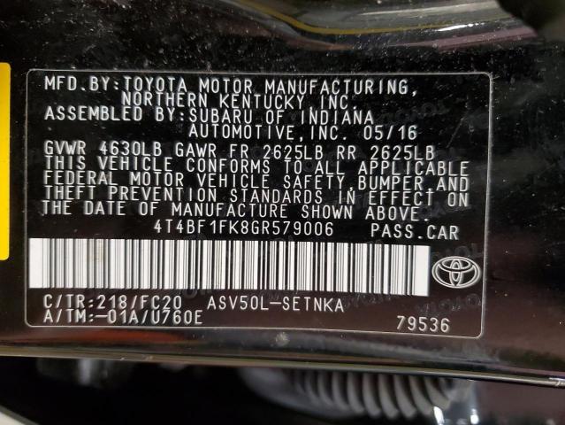 Photo 11 VIN: 4T4BF1FK8GR579006 - TOYOTA CAMRY 