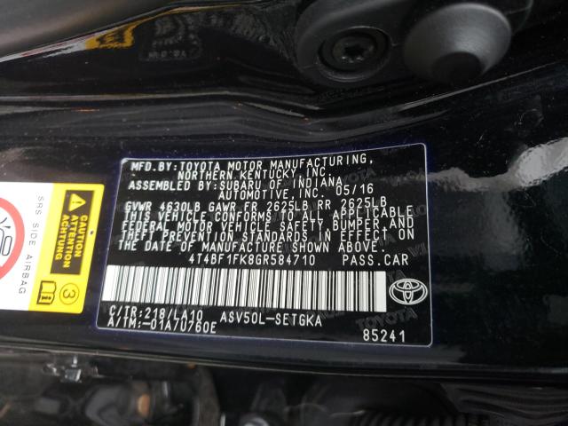 Photo 9 VIN: 4T4BF1FK8GR584710 - TOYOTA CAMRY LE 