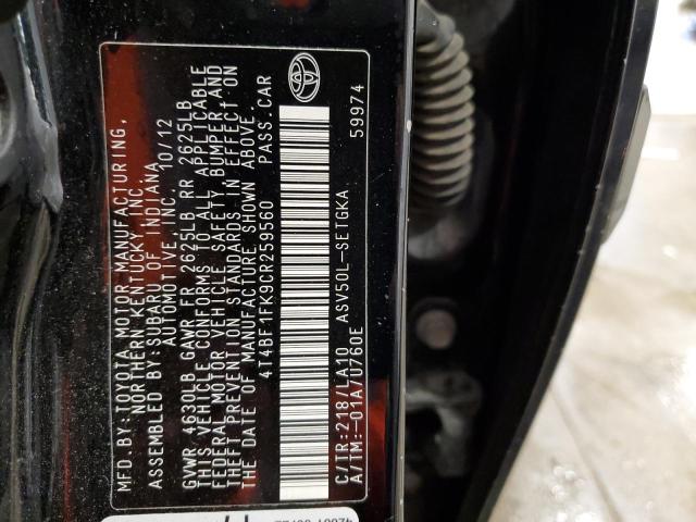 Photo 11 VIN: 4T4BF1FK9CR259560 - TOYOTA CAMRY BASE 