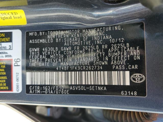 Photo 11 VIN: 4T4BF1FK9CR262734 - TOYOTA CAMRY BASE 