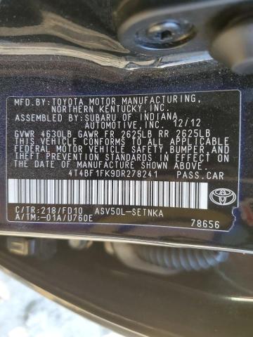 Photo 11 VIN: 4T4BF1FK9DR278241 - TOYOTA CAMRY L 