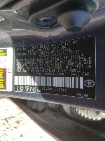 Photo 9 VIN: 4T4BF1FK9DR288980 - TOYOTA CAMRY L 