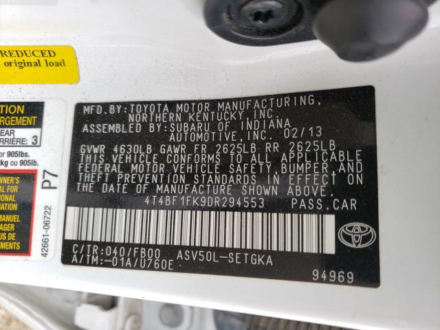 Photo 9 VIN: 4T4BF1FK9DR294553 - TOYOTA CAMRY L 