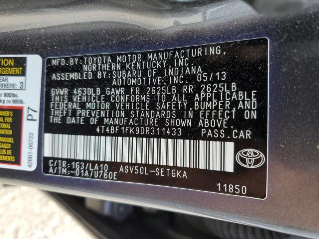 Photo 12 VIN: 4T4BF1FK9DR311433 - TOYOTA CAMRY L 