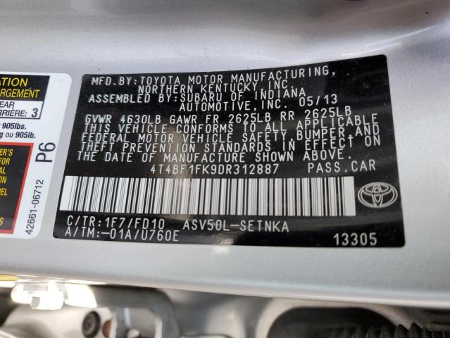 Photo 11 VIN: 4T4BF1FK9DR312887 - TOYOTA CAMRY L 