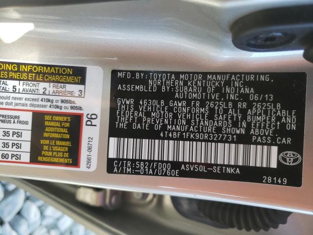 Photo 9 VIN: 4T4BF1FK9DR327731 - TOYOTA CAMRY L 