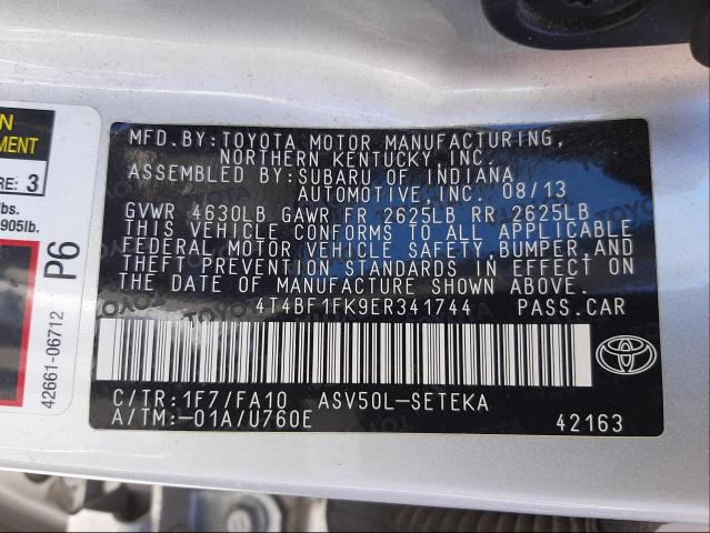 Photo 9 VIN: 4T4BF1FK9ER341744 - TOYOTA CAMRY L 