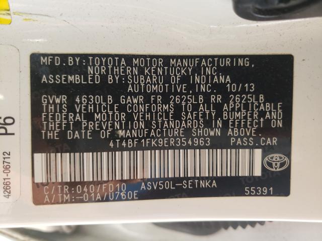 Photo 9 VIN: 4T4BF1FK9ER354963 - TOYOTA CAMRY L 