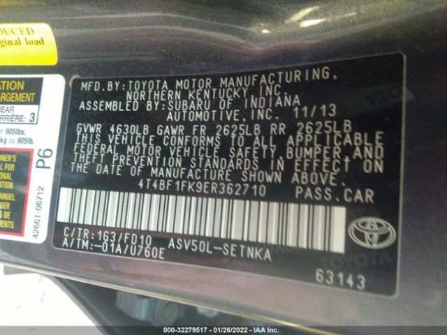 Photo 8 VIN: 4T4BF1FK9ER362710 - TOYOTA CAMRY 