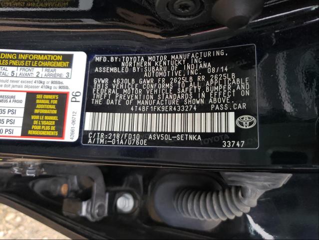 Photo 9 VIN: 4T4BF1FK9ER433274 - TOYOTA CAMRY L 