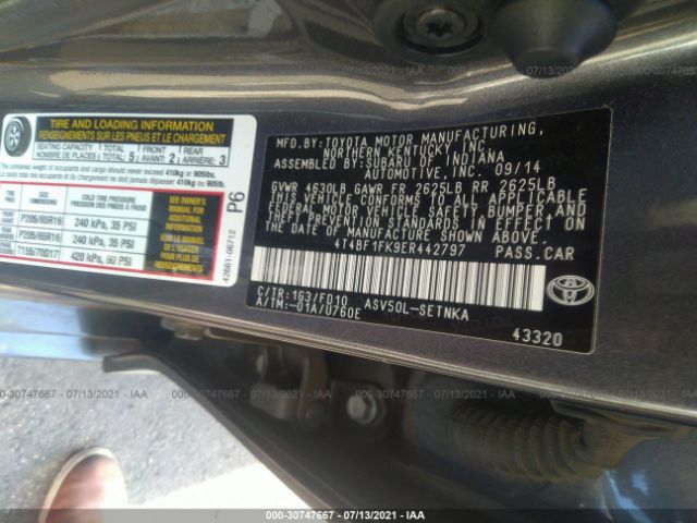 Photo 8 VIN: 4T4BF1FK9ER442797 - TOYOTA CAMRY 