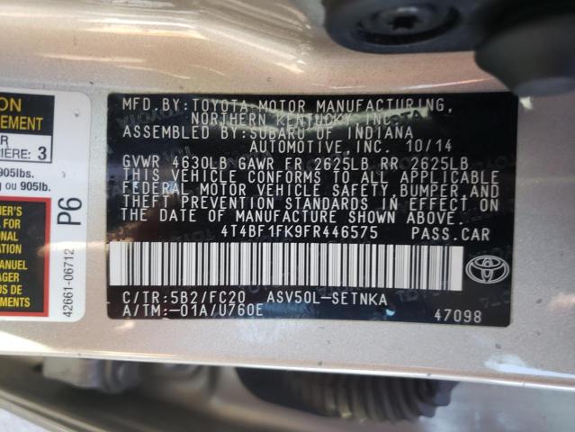 Photo 9 VIN: 4T4BF1FK9FR446575 - TOYOTA CAMRY LE 