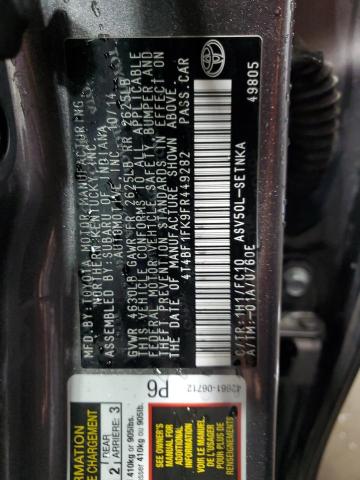 Photo 11 VIN: 4T4BF1FK9FR449282 - TOYOTA CAMRY LE 