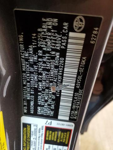 Photo 11 VIN: 4T4BF1FK9FR462260 - TOYOTA CAMRY LE 