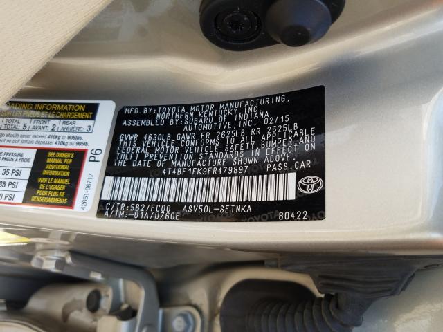 Photo 9 VIN: 4T4BF1FK9FR479897 - TOYOTA CAMRY LE 