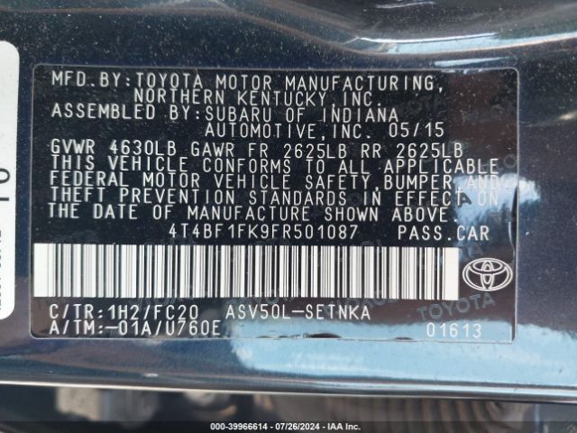 Photo 8 VIN: 4T4BF1FK9FR501087 - TOYOTA CAMRY 