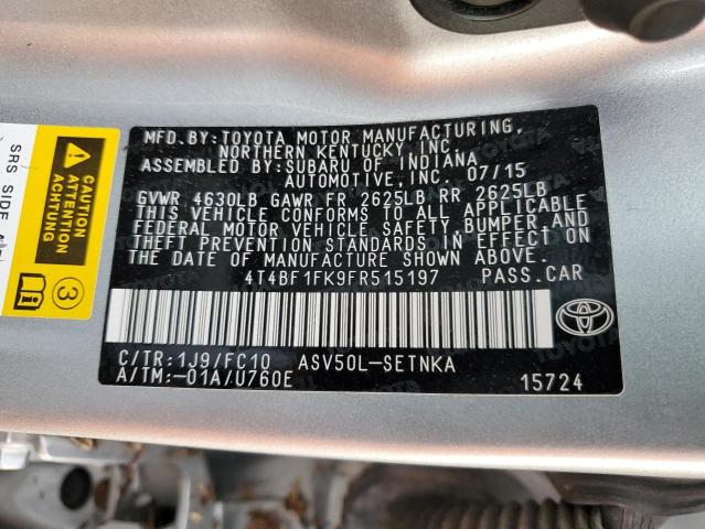 Photo 12 VIN: 4T4BF1FK9FR515197 - TOYOTA CAMRY LE 