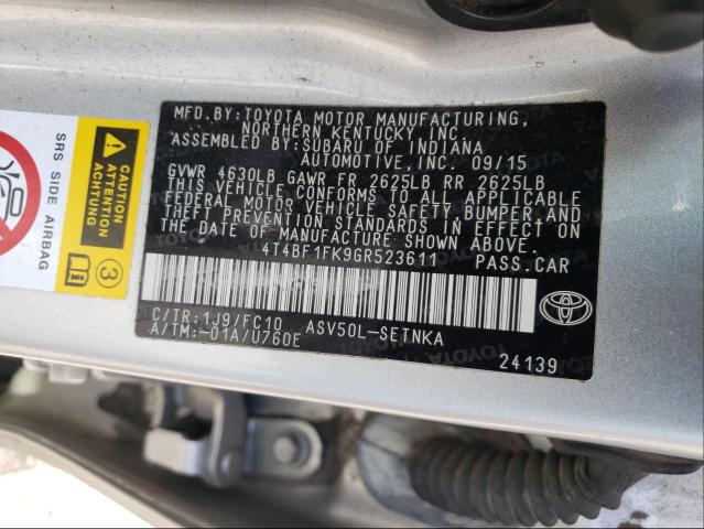 Photo 9 VIN: 4T4BF1FK9GR523611 - TOYOTA CAMRY LE 