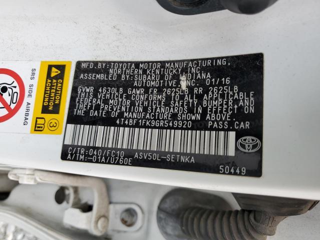 Photo 11 VIN: 4T4BF1FK9GR549920 - TOYOTA CAMRY LE 