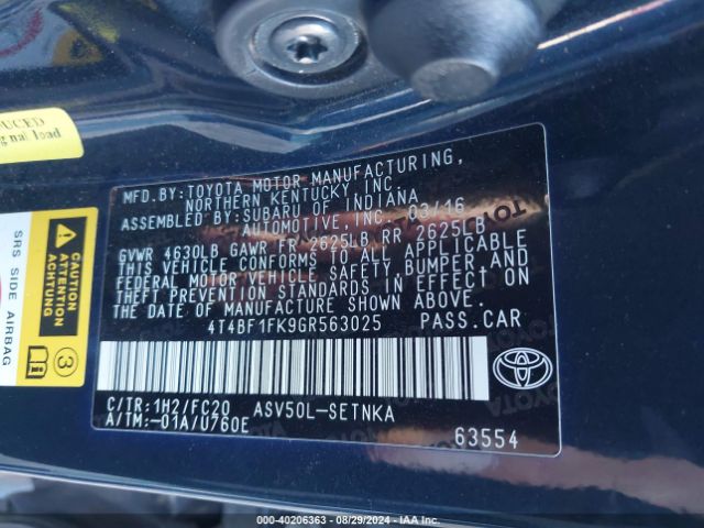 Photo 8 VIN: 4T4BF1FK9GR563025 - TOYOTA CAMRY 