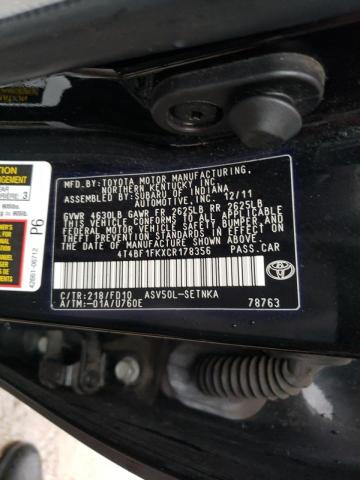 Photo 9 VIN: 4T4BF1FKXCR178356 - TOYOTA CAMRY BASE 