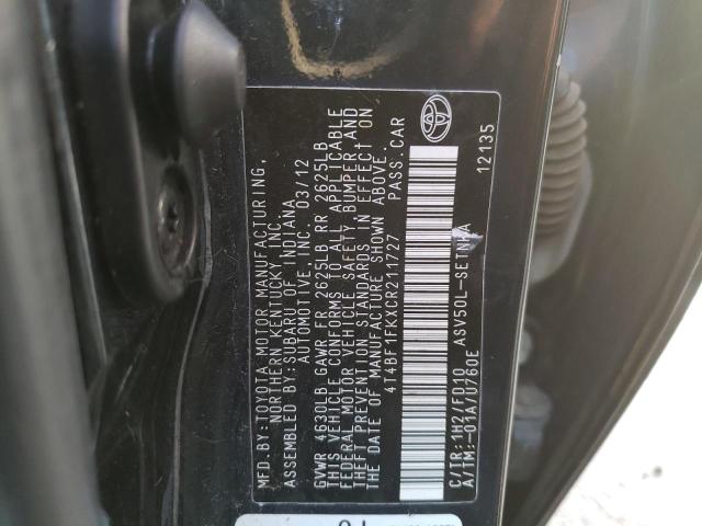 Photo 12 VIN: 4T4BF1FKXCR211727 - TOYOTA CAMRY 