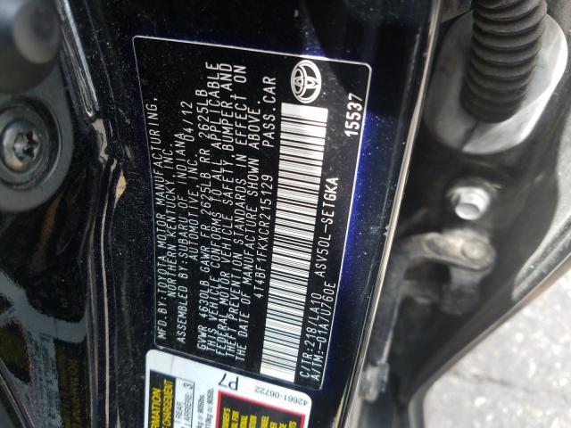 Photo 9 VIN: 4T4BF1FKXCR215129 - TOYOTA CAMRY BASE 