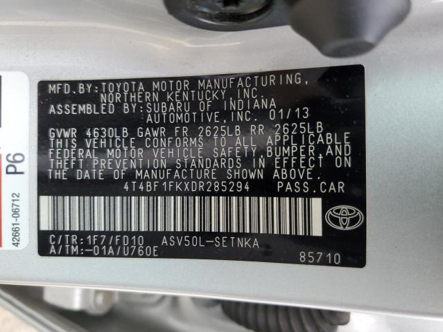 Photo 12 VIN: 4T4BF1FKXDR285294 - TOYOTA CAMRY L 