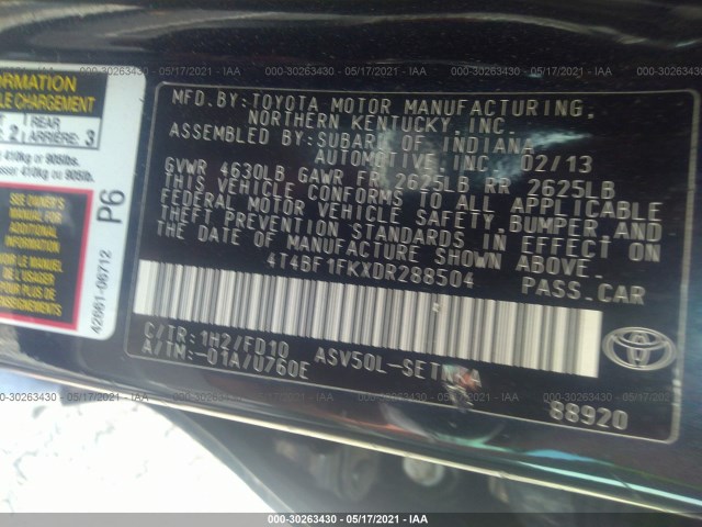 Photo 8 VIN: 4T4BF1FKXDR288504 - TOYOTA CAMRY 