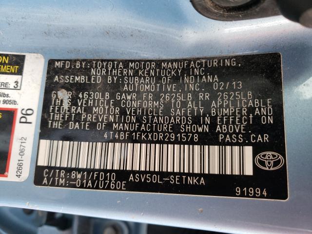 Photo 9 VIN: 4T4BF1FKXDR291578 - TOYOTA CAMRY L 