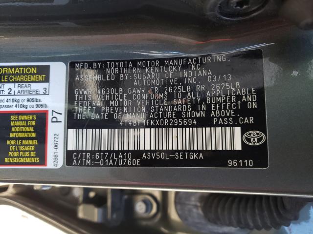 Photo 9 VIN: 4T4BF1FKXDR295694 - TOYOTA CAMRY L 