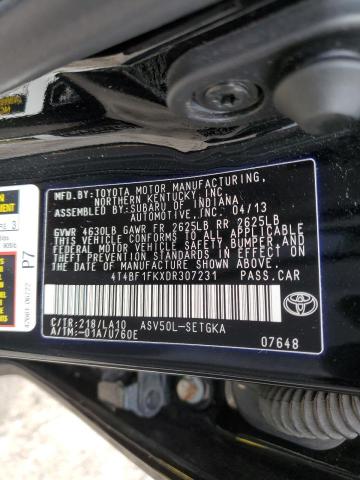 Photo 12 VIN: 4T4BF1FKXDR307231 - TOYOTA CAMRY 