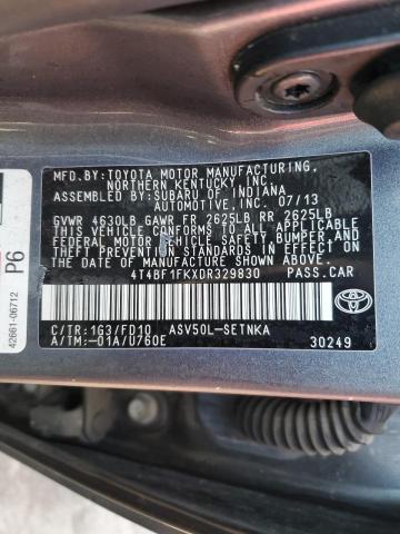 Photo 11 VIN: 4T4BF1FKXDR329830 - TOYOTA CAMRY L 