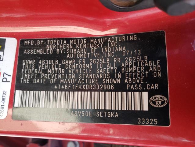 Photo 11 VIN: 4T4BF1FKXDR332906 - TOYOTA CAMRY 