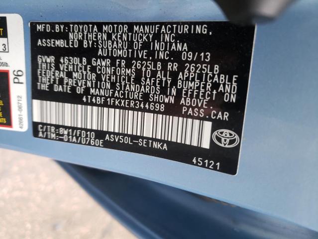 Photo 9 VIN: 4T4BF1FKXER344698 - TOYOTA CAMRY L 