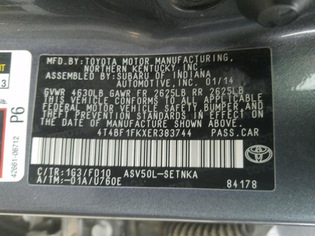 Photo 9 VIN: 4T4BF1FKXER383744 - TOYOTA CAMRY 