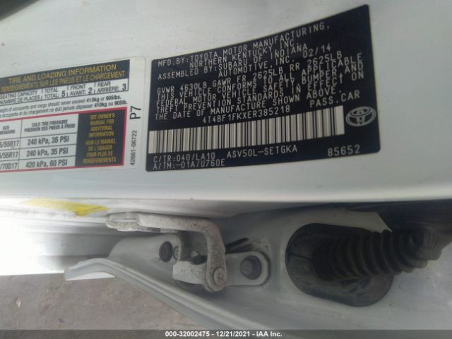 Photo 8 VIN: 4T4BF1FKXER385218 - TOYOTA CAMRY 