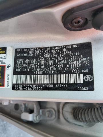 Photo 11 VIN: 4T4BF1FKXER399622 - TOYOTA CAMRY L 