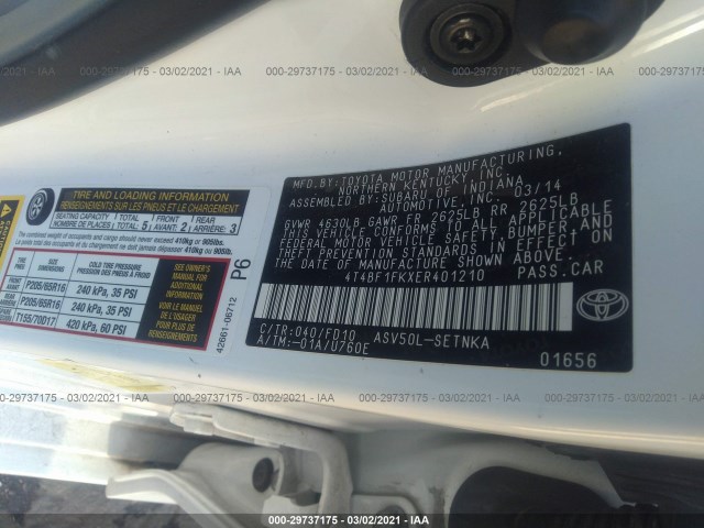 Photo 8 VIN: 4T4BF1FKXER401210 - TOYOTA CAMRY 