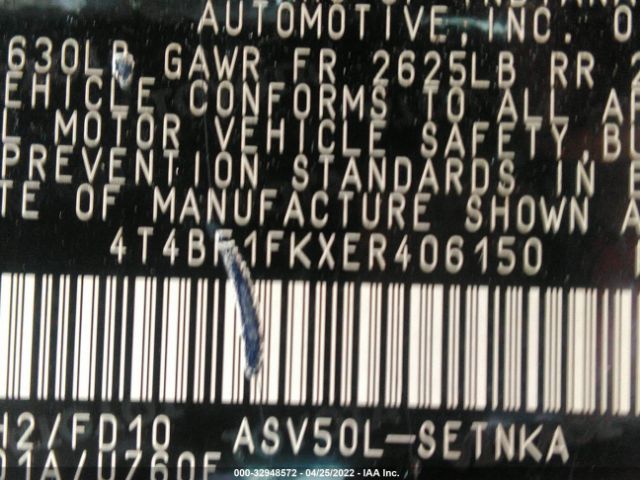 Photo 8 VIN: 4T4BF1FKXER406150 - TOYOTA CAMRY 