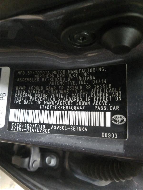 Photo 9 VIN: 4T4BF1FKXER408447 - TOYOTA CAMRY 