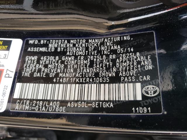 Photo 9 VIN: 4T4BF1FKXER410635 - TOYOTA CAMRY L 