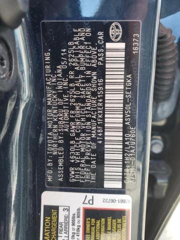 Photo 11 VIN: 4T4BF1FKXER415916 - TOYOTA CAMRY L 