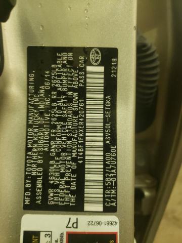 Photo 11 VIN: 4T4BF1FKXER420761 - TOYOTA CAMRY L 