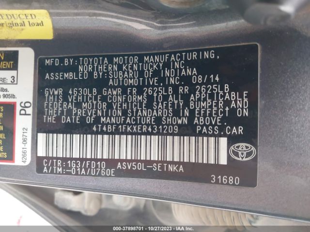 Photo 8 VIN: 4T4BF1FKXER431209 - TOYOTA CAMRY 